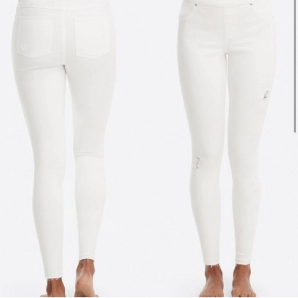 SPANX Distressed Skinny Jeans in White - Picture 2 of 7